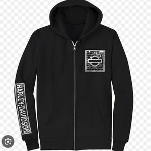 Harley Davidson - Black Zip Up Hoodie, Size 2X, NWOT